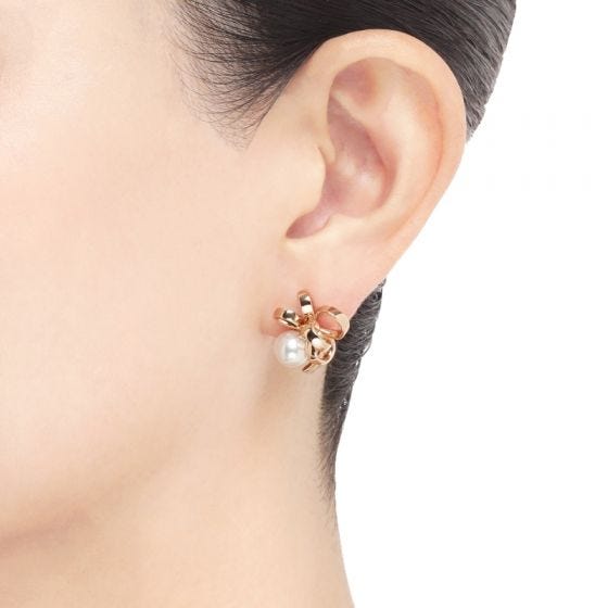 Jeux de Rubans Zhuji Cultured Pearl Earrings in Pink