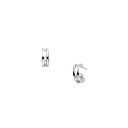 Zhuji Cultured Pearl Hoop Earrings in Silver