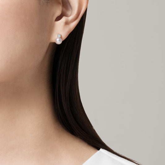 Zhuji Cultured Pearl Earrings in Silver