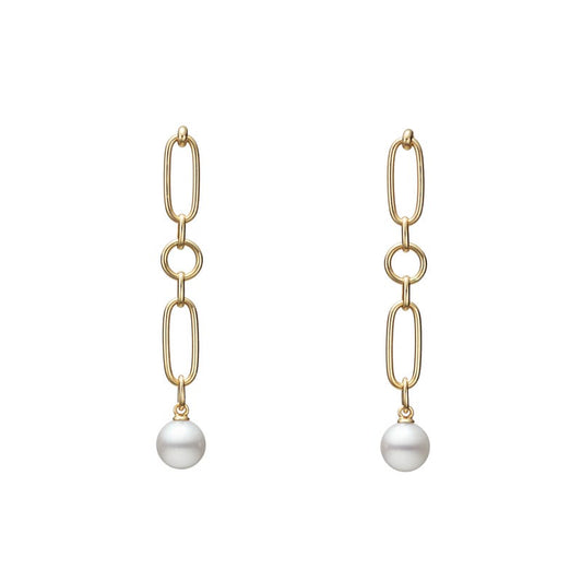 M Code Zhuji Cultured Pearl Earrings in Yellow