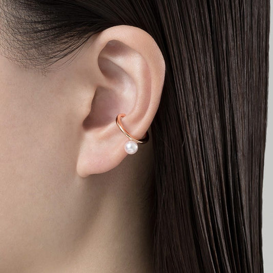 Zhuji Cultured Pearl Ear Cuff in Pink
