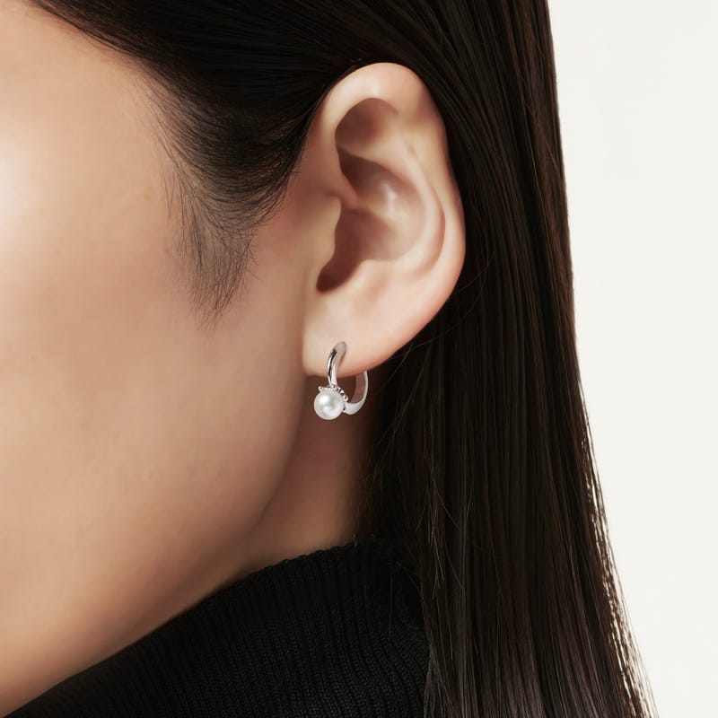 Classic Zhuji Cultured Pearl Earrings in Silver