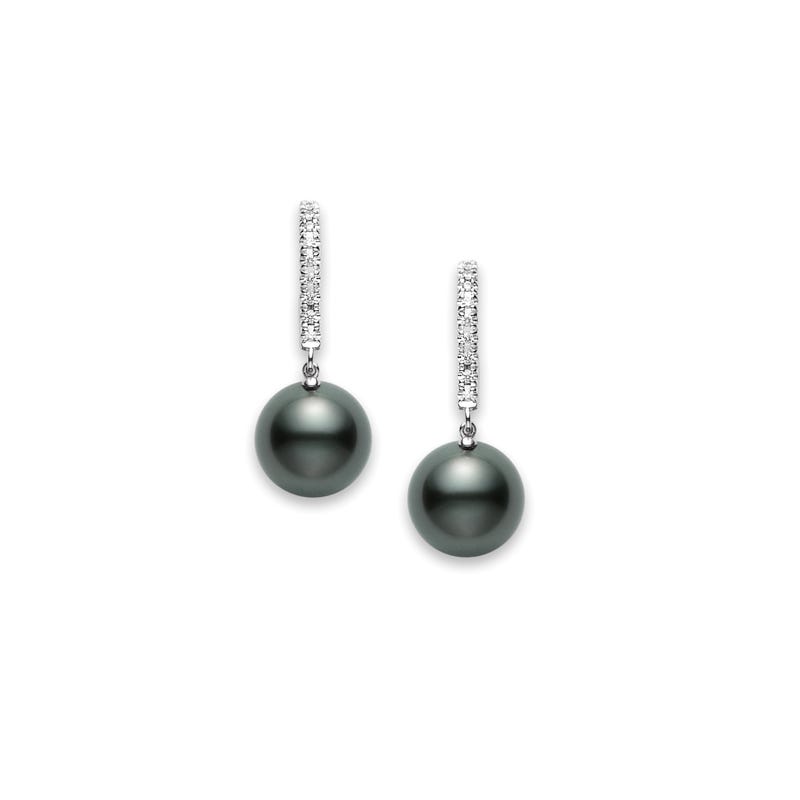 Classic Elegance Black South Cultured Pearl Sea Lever Back Earrings