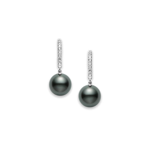 Classic Elegance Black South Cultured Pearl Sea Lever Back Earrings