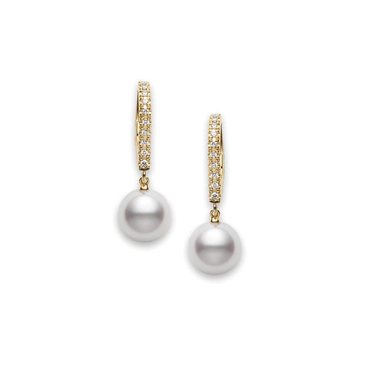 Classic Elegance Zhuji Cultured Pearl Lever Back Earrings in Yellow