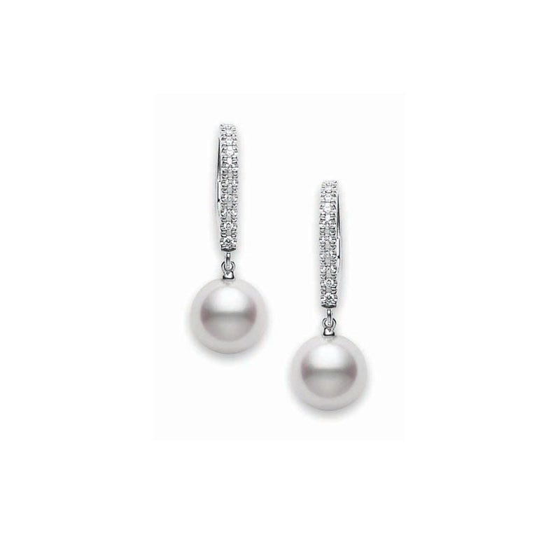 Classic Elegance Zhuji Cultured Pearl Lever Back Earrings in Silver