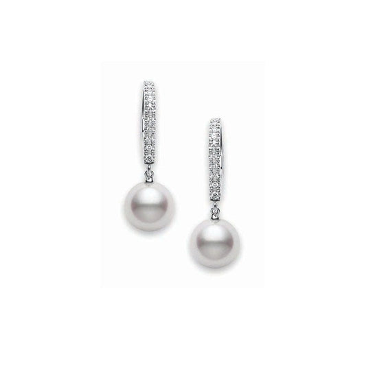 Classic Elegance Zhuji Cultured Pearl Lever Back Earrings in Silver