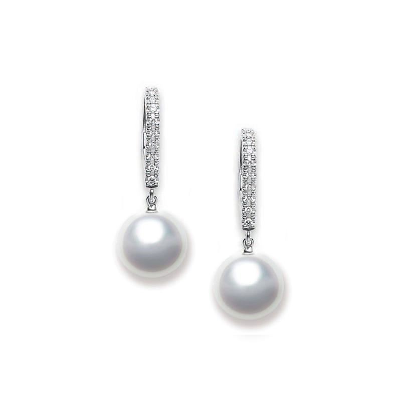 Classic Elegance White South Sea Cultured Pearl Leverback Earrings