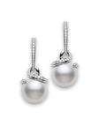 Twist White South Sea Cultured Pearl Earrings in Silver