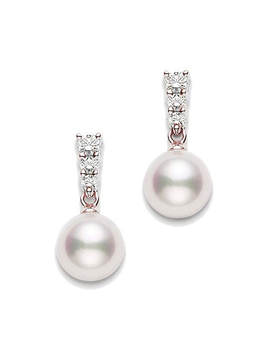 Morning Dew Zhuji Cultured Pearl Earrings in Rose