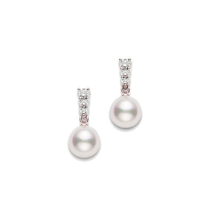 Morning Dew Zhuji Cultured Pearl Earrings in Rose