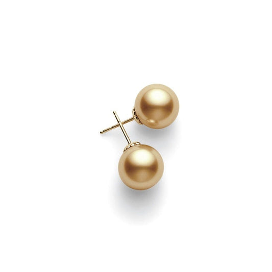 Golden South Sea Cultured Pearl Stud Earrings in Yellow