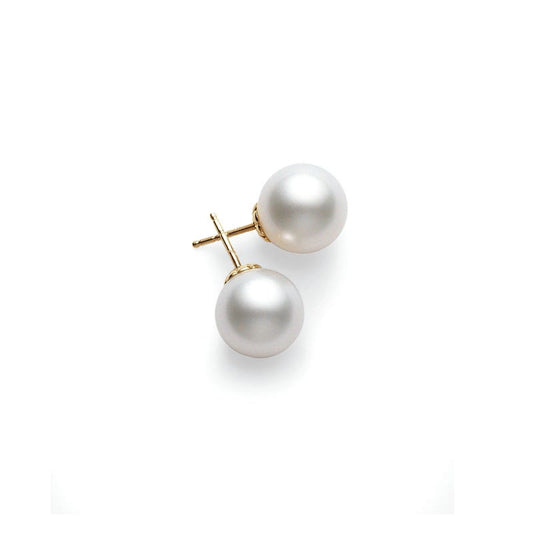 White South Sea Stud Earrings In Yellow