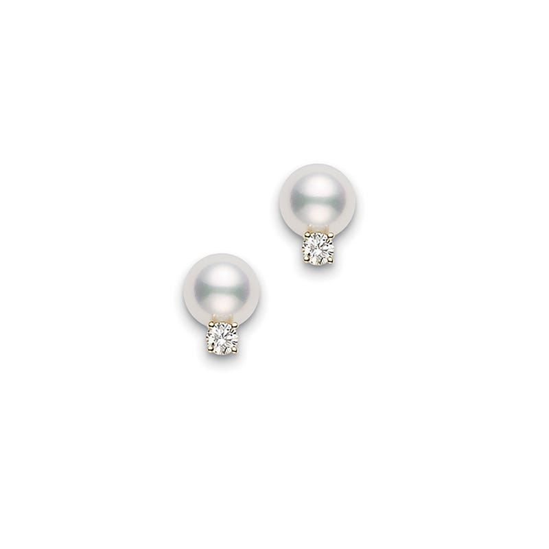 Zhuji Stud Earrings with Diamonds in Yellow