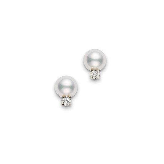 Zhuji Stud Earrings with Diamonds in Yellow