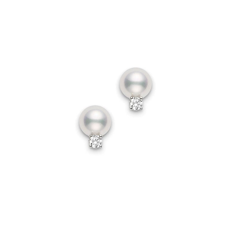Zhuji Stud Earrings with Diamonds in Silver