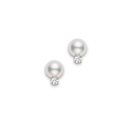Zhuji Stud Earrings with Diamonds in Silver