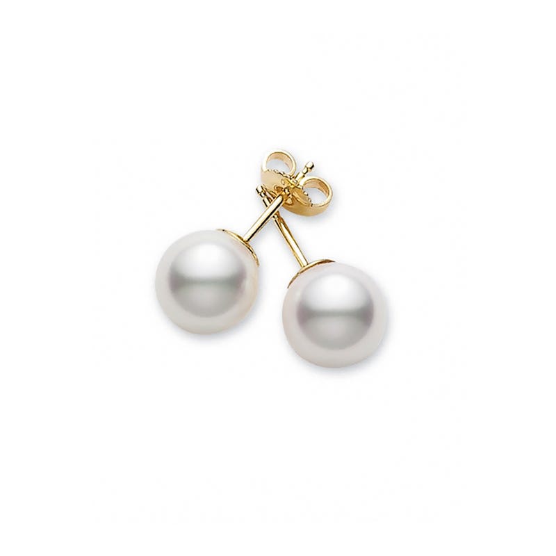 Zhuji Cultured Pearl Stud Earrings in Yellow