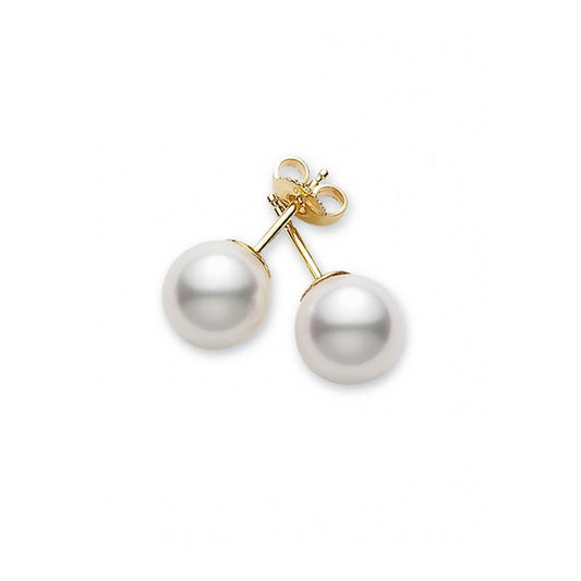 Zhuji Cultured Pearl Stud Earrings in Yellow