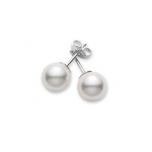 Zhuji Cultured Pearl Stud Earrings in Silver