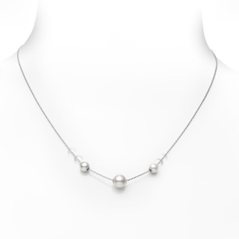 Pearls in Motion Zhuji Cultured Pearl Necklace In Silver