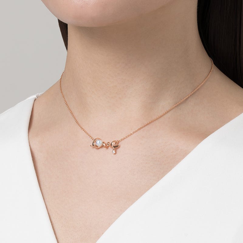 ピンクの諸曁養殖真珠ペンダント