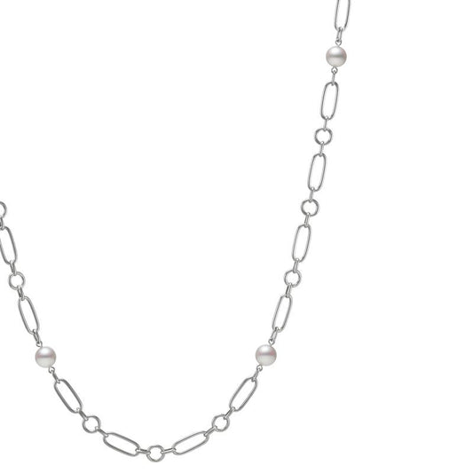 M Code Zhuji Cultured Pearl Necklace in White - 32"