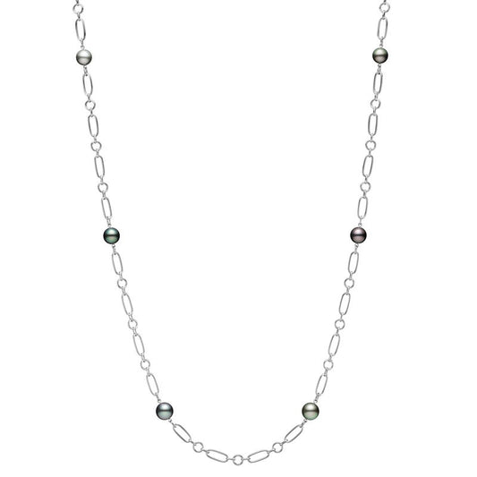 M Code Black South Sea Cultured Pearl Necklace in White