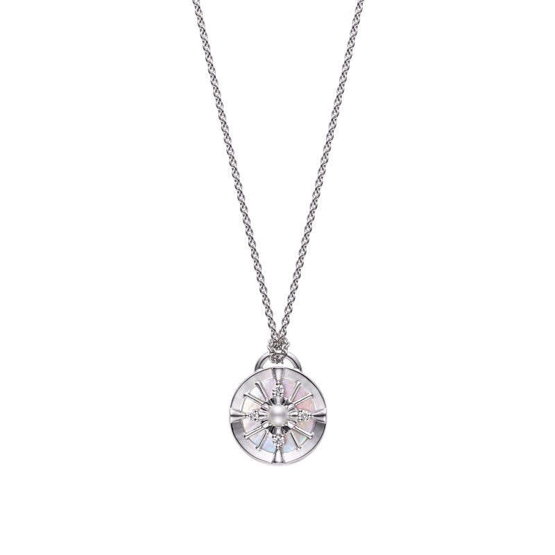LUCKY ARROWS Akoya Cultured Pearl Pendant In Silver