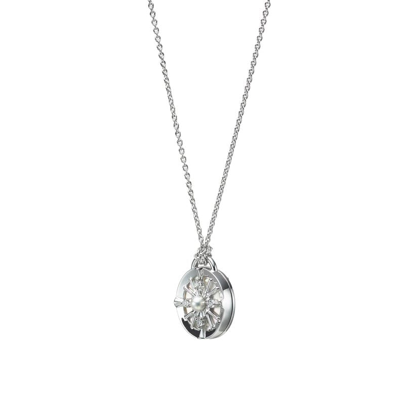 LUCKY ARROWS Akoya Cultured Pearl Pendant In Silver