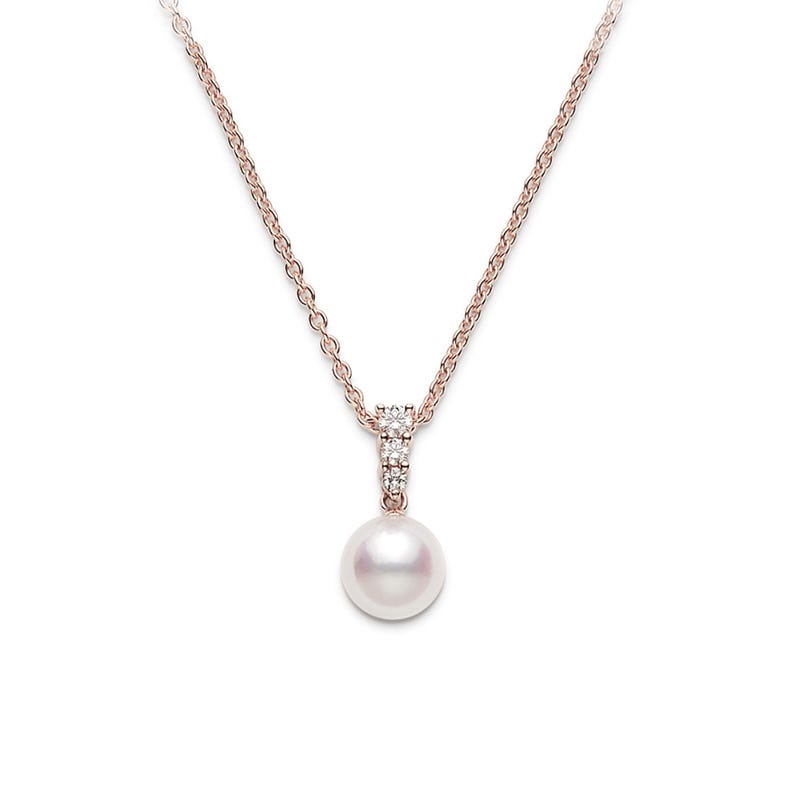Morning Dew Zhuji Cultured Pearl Pendant In Pink