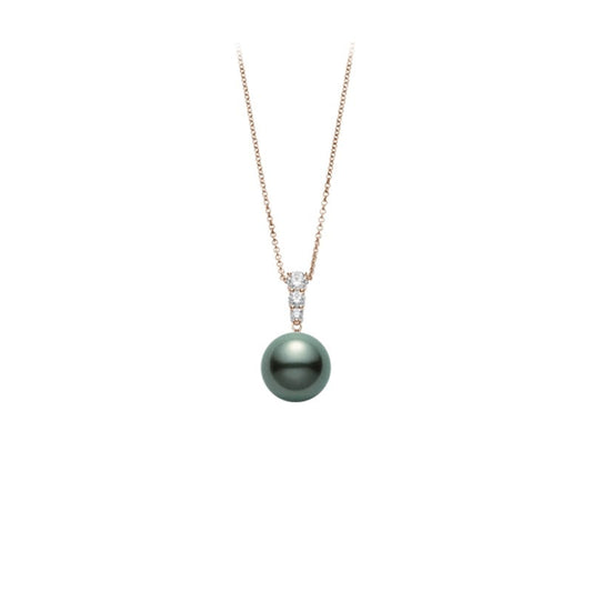 Morning Dew Black South Sea Pearl Pendant in Pink