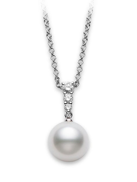 Morning Dew White South Sea Cultured Pearl Pendant In Silver