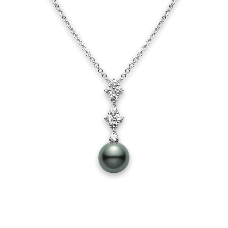 クラシックエレガンス ブラック南洋養殖真珠ペンダント シルバー