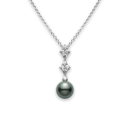 Classic Elegance Black South Sea Cultured Pearl Pendant in Silver