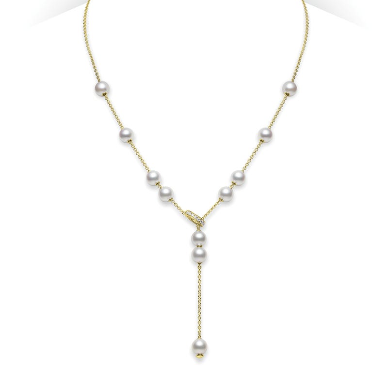 Pearls in Motion Zhuji Cultured Pearl Necklace in Yellow