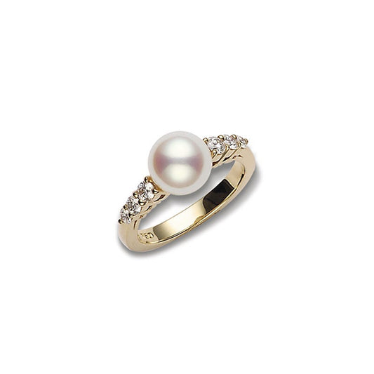 Morning Dew Zhuji Cultured Pearl Ring in Yellow