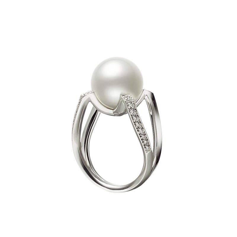 M Collection White South Sea Cultured Pearl Ring