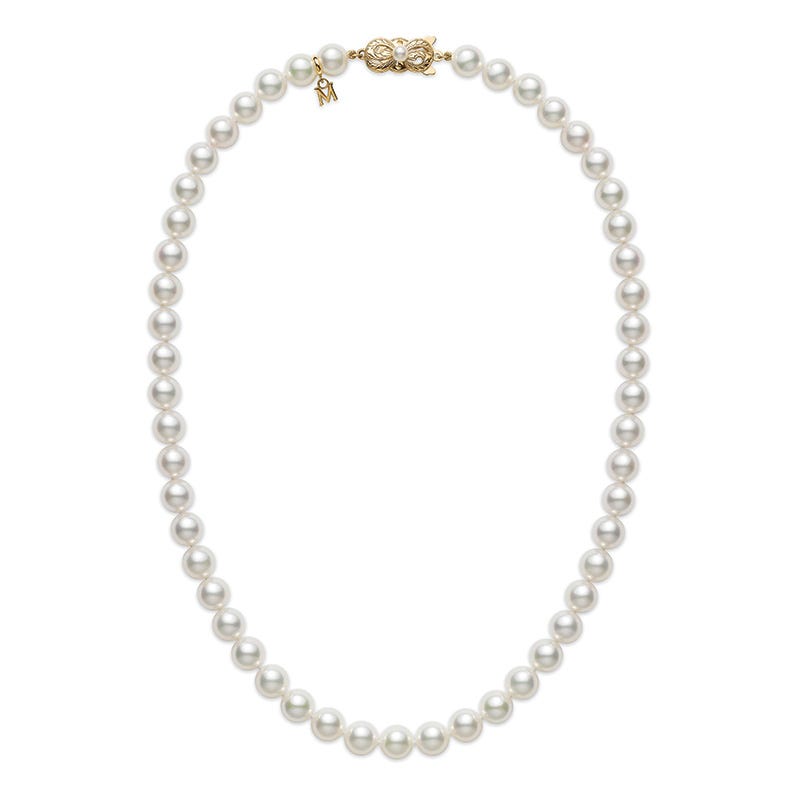 16" Fanuly Cultured Pearl Strand Necklace With Yellow Clasp