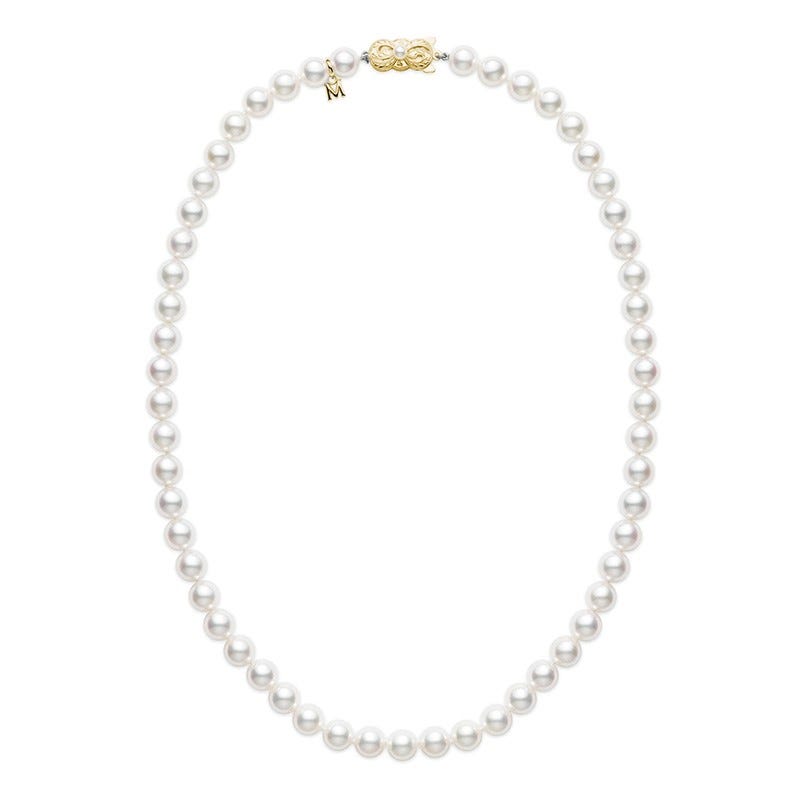 18" Fanuly Cultured Pearl Strand Necklace With Yellow Clasp