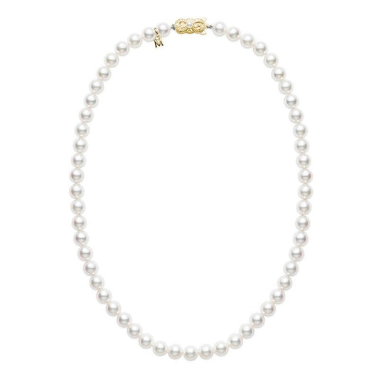 18" Fanuly Cultured Pearl Strand Necklace With Yellow Clasp
