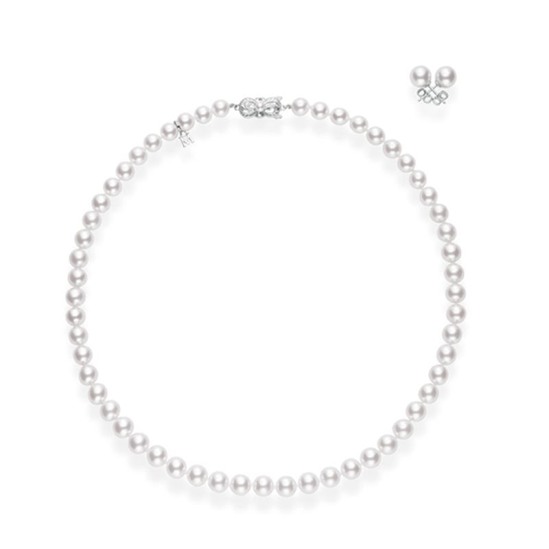 Fanuly Cultured Pearl 18 Inch Two-Piece Set in Silver