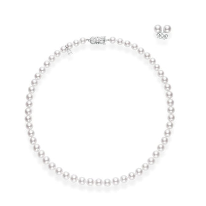 Fanuly Cultured Pearl 18 Inch Two-Piece Set in Silver