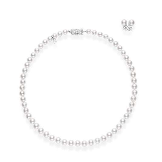 Fanuly Cultured Pearl 18 Inch Two-Piece Set in Silver