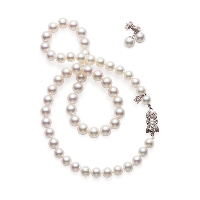 18" Fanuly Cultured Pearl Two-Piece Gift Set in White