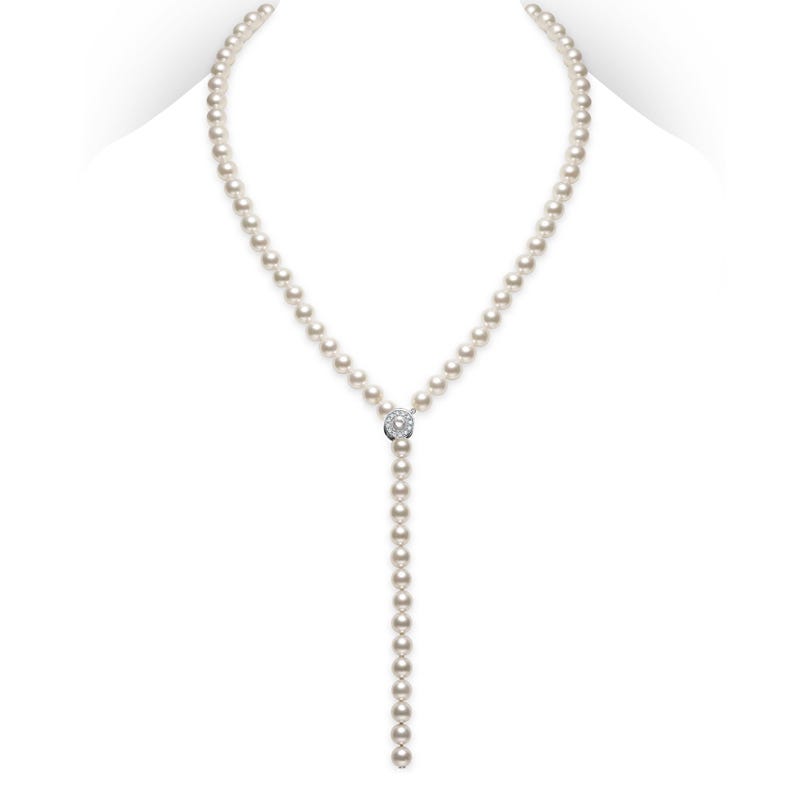Zhuji Cultured Pearl Lariat In White