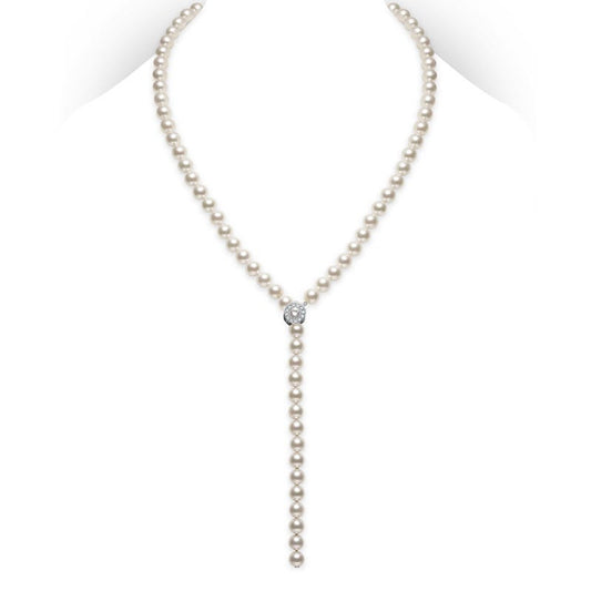 Zhuji Cultured Pearl Lariat In White