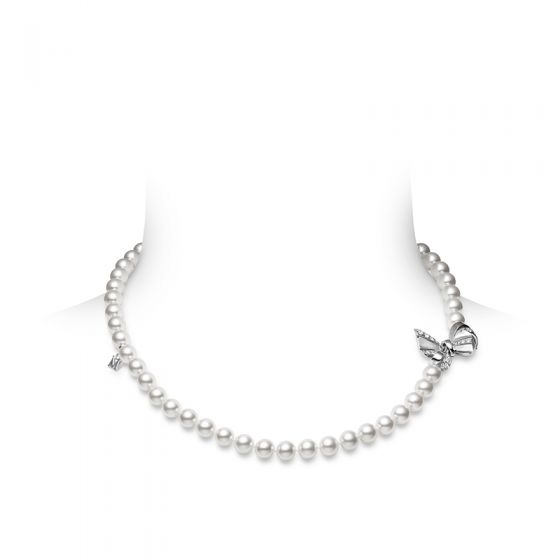 Jeux de Rubans 朱曁養殖真珠とダイヤモンドのコンバーチブルブレスレットとネックレス